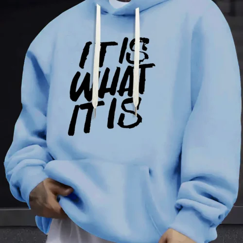 Men's Hooded Sweatshirt Casual Long Sleeve Drawstring Hoodie for Fall Winter Soft Comfortable Pullover Autumn Winter Apparel